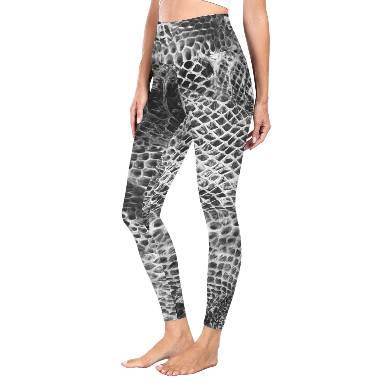 ANTIBrand Shedding Skin Snakeskin Effect High Waist Sportswear Leggings
