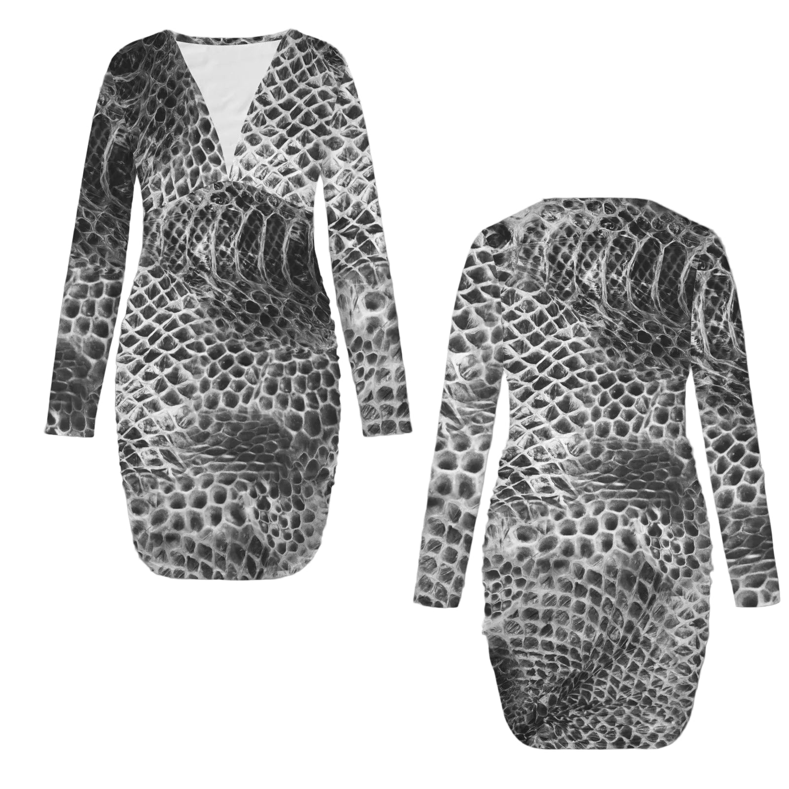 ANTIBrand Shedding Skin Snakeskin Effect Ruched Mini Dress