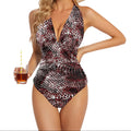ANTIBrand Basilisk Skin Halterneck Ruched Swimsuit