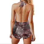 ANTIBrand Basilisk Skin Halterneck Ruched Swimsuit
