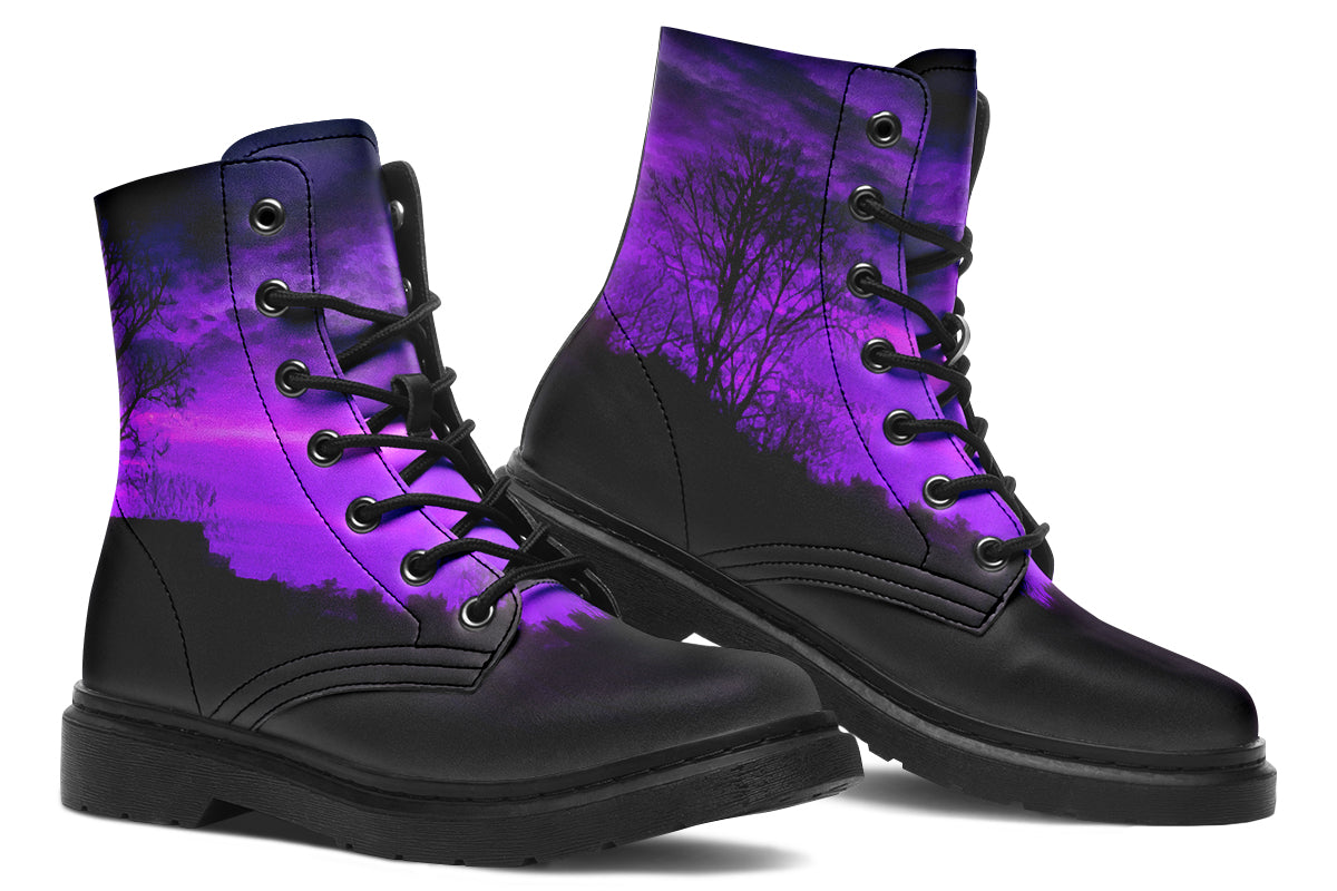 ANTIBrand 1999 Boots - Gothic Purple Twilight Lace-Up Boots