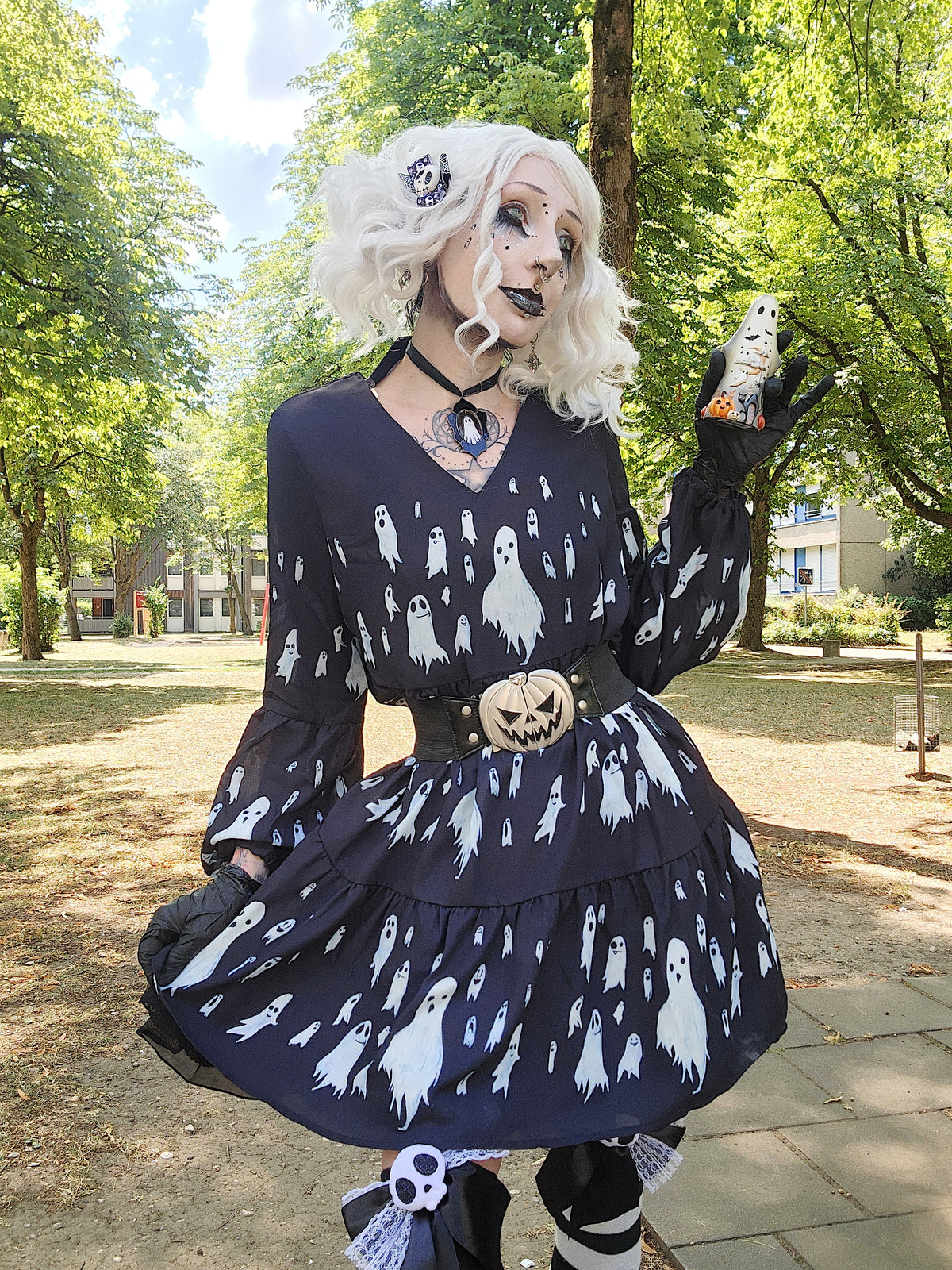 ANTIBrand x DevilBoy Boo Crew Chiffon Layer Dress