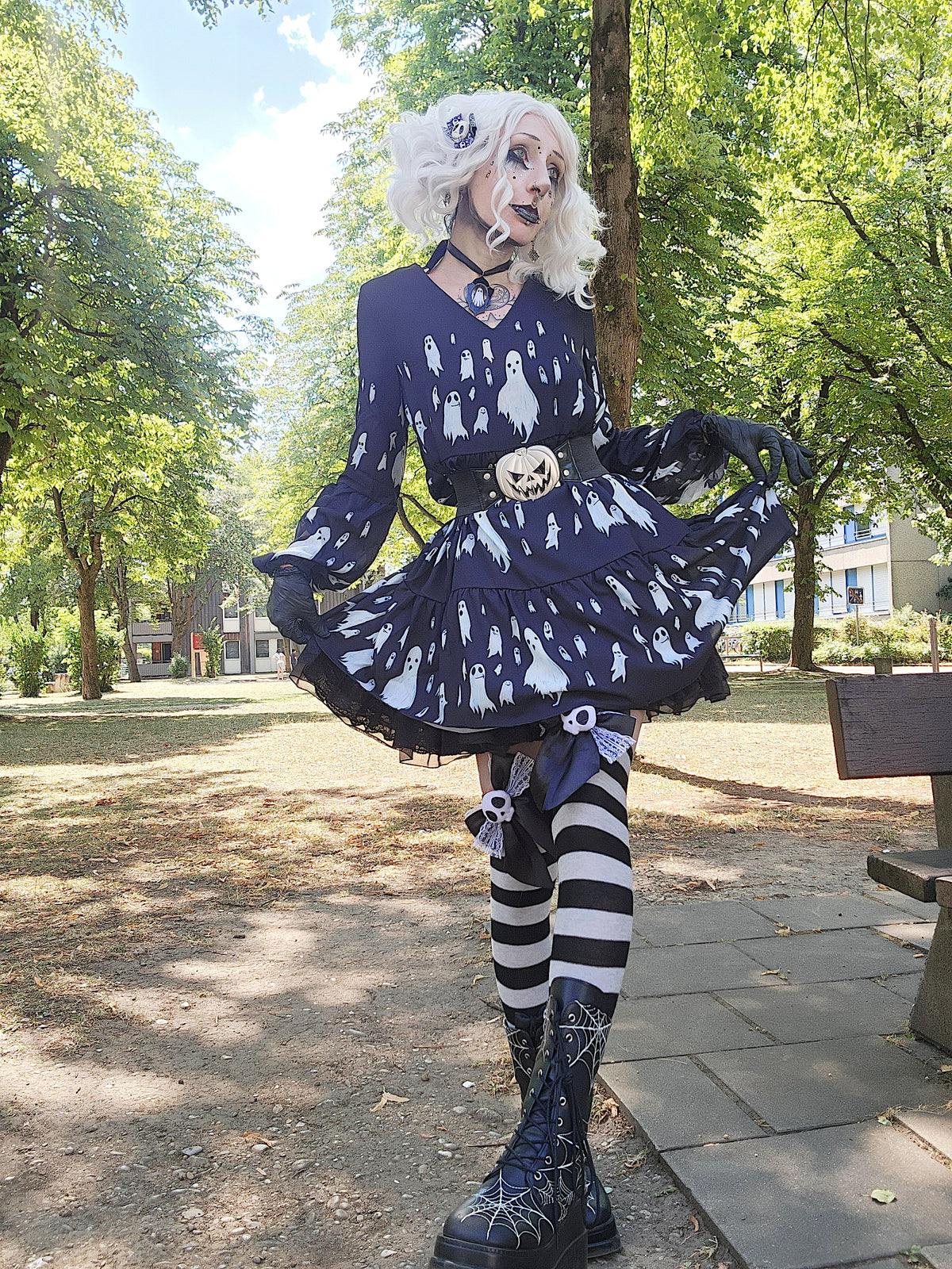 ANTIBrand x DevilBoy Boo Crew Chiffon Layer Dress