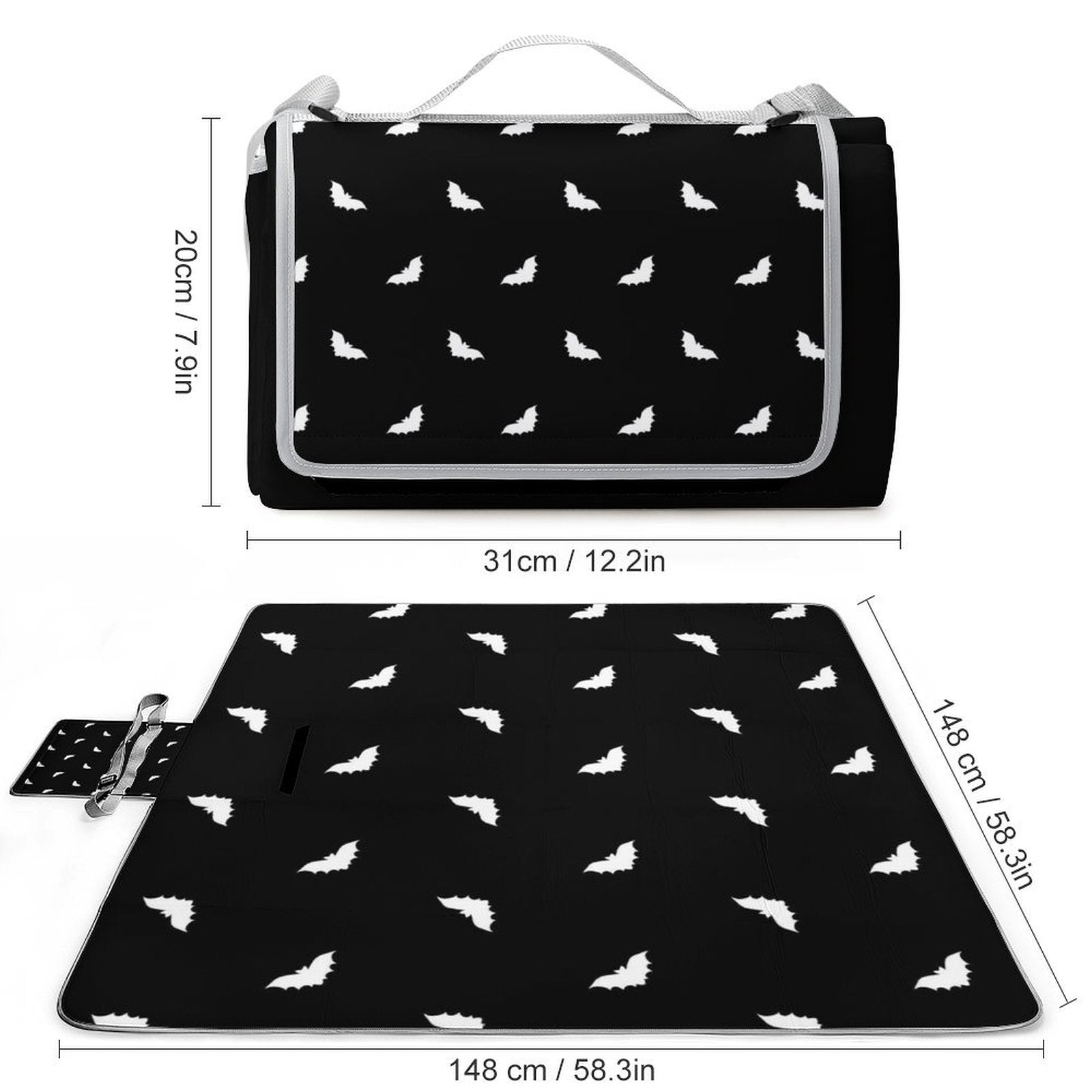 Custom Square Foldable Portable Picnic Mat With Carry Strap