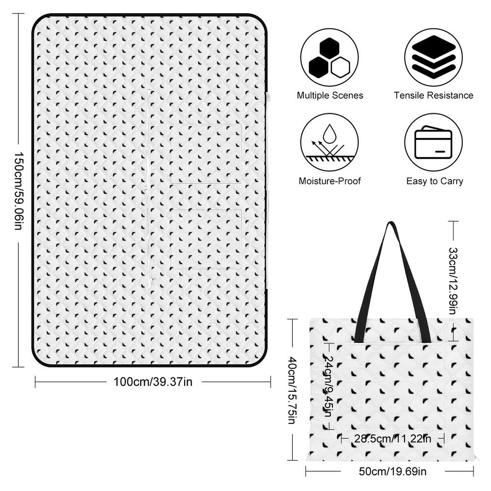 Custom Foldable Portable Picnic Mat Outdoor Camping Blanket