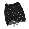 All-Over Print Women's Ruched Mesh Beach Cover Up Mini Skirt