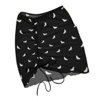All-Over Print Women's Ruched Mesh Beach Cover Up Mini Skirt