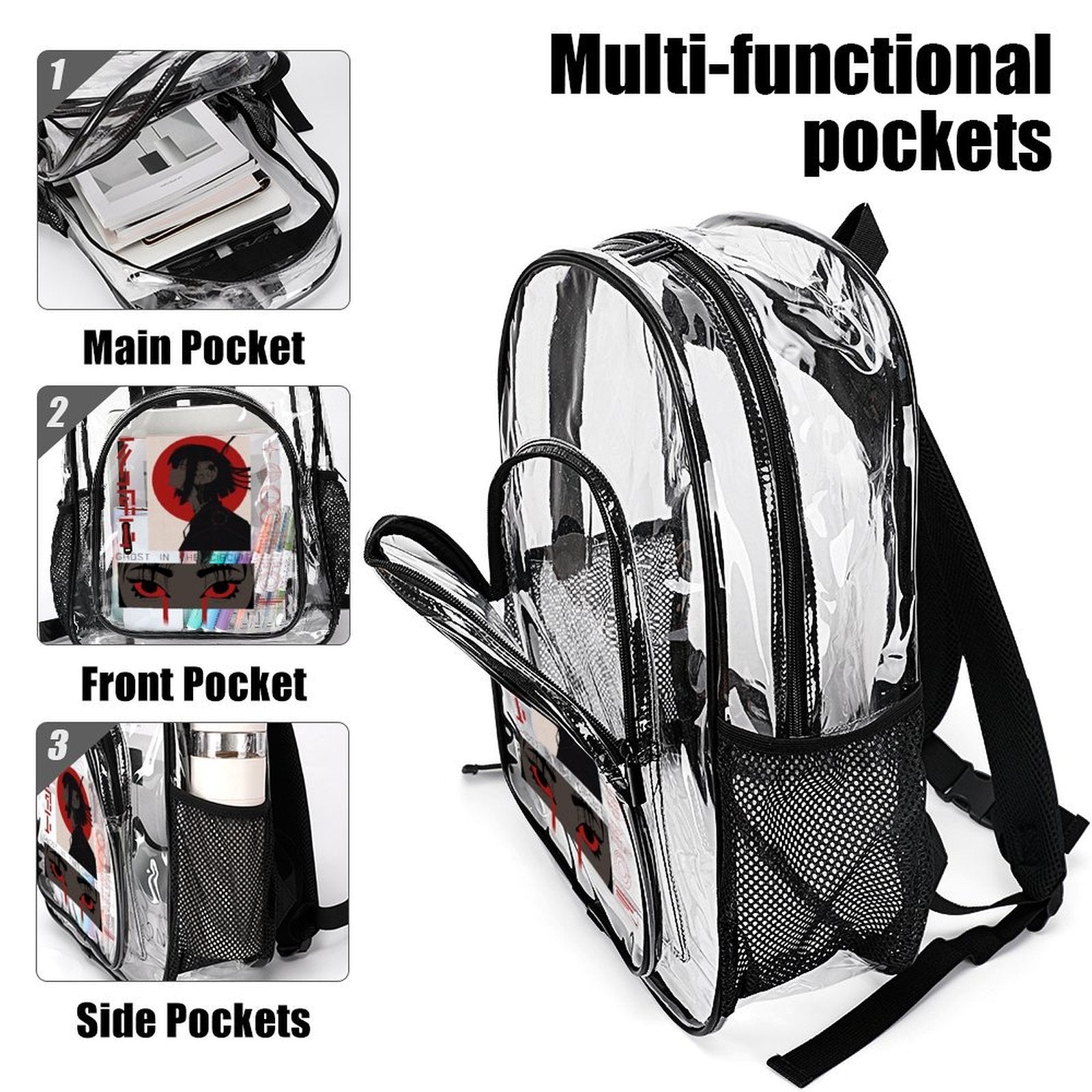 Ghost in the Circuit Clear Backpack