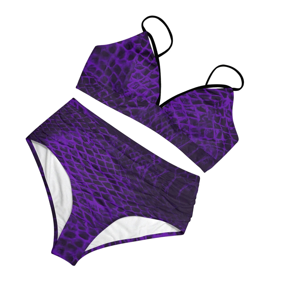 ANTIBrand Shedding Skin Purple Demon Skin High Waist Bikini Set