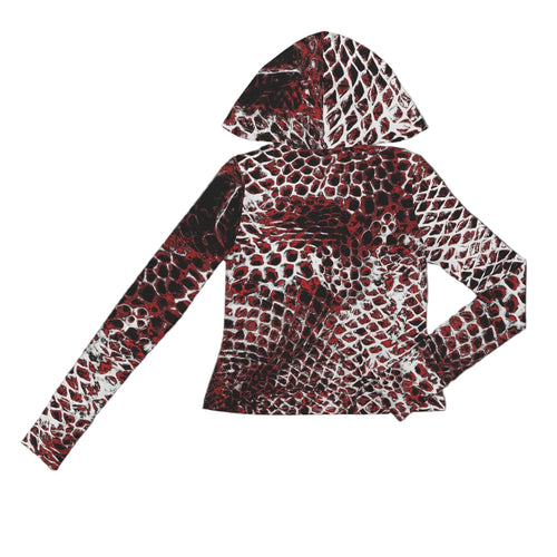 Basilisk Skin Activewear Hoodie with Thumb Holes