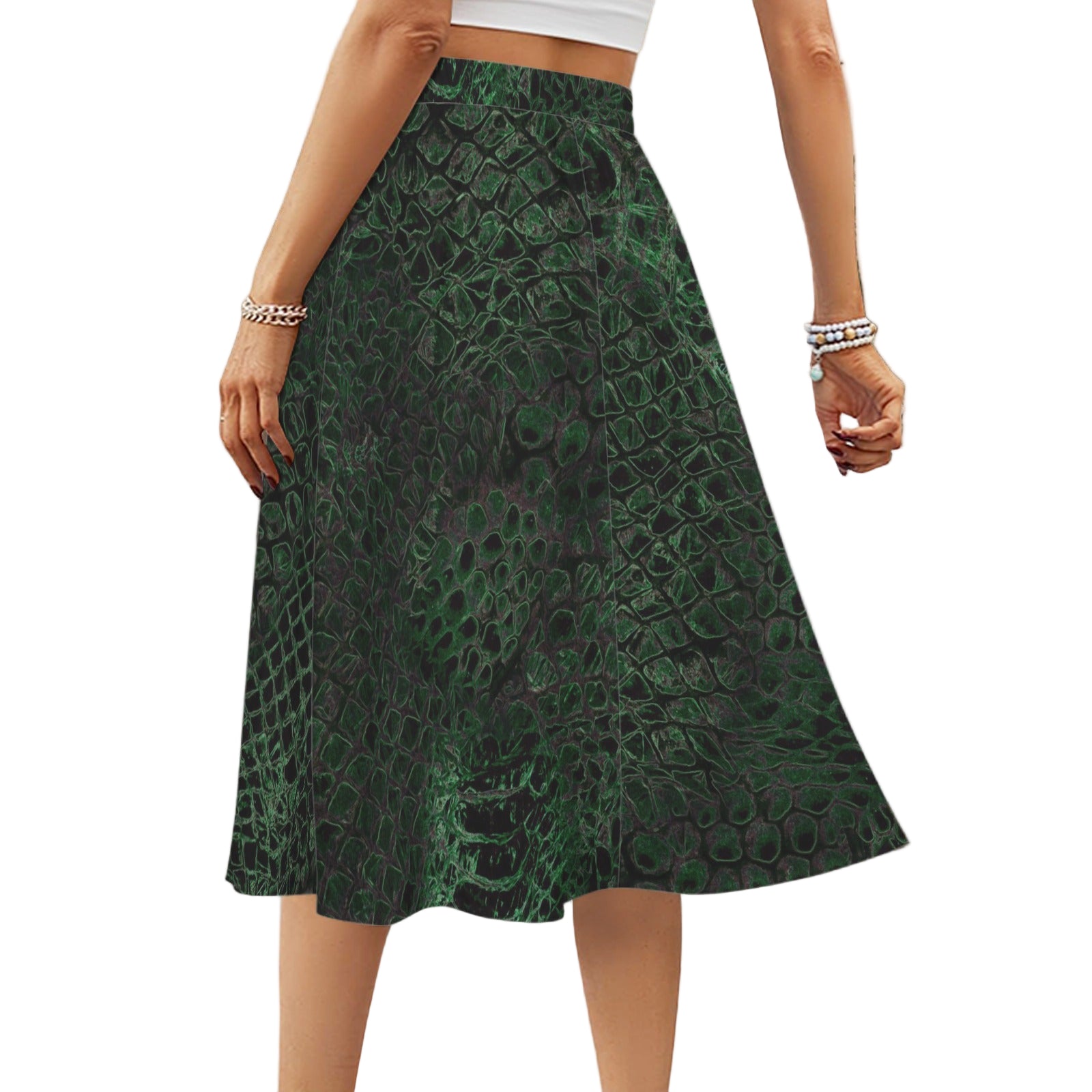 ANTIBrand Shedding Skin Dragon Skin Midi Skirt with Pockets