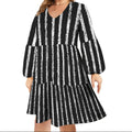 White Stripes Get Vertical Lilianna Dress