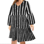 White Stripes Get Vertical Lilianna Dress