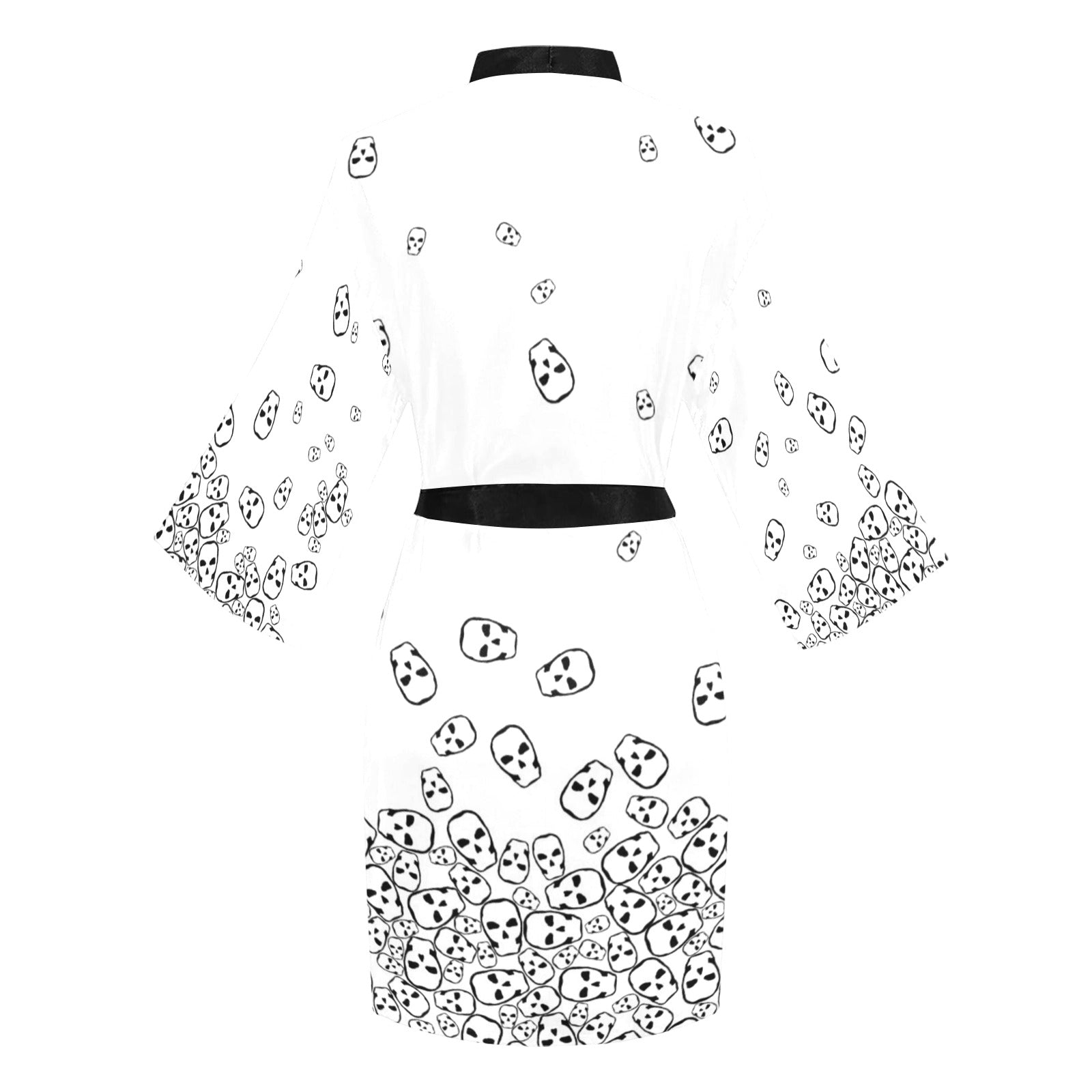 Really Tumbling skulls Black and White Short Robe