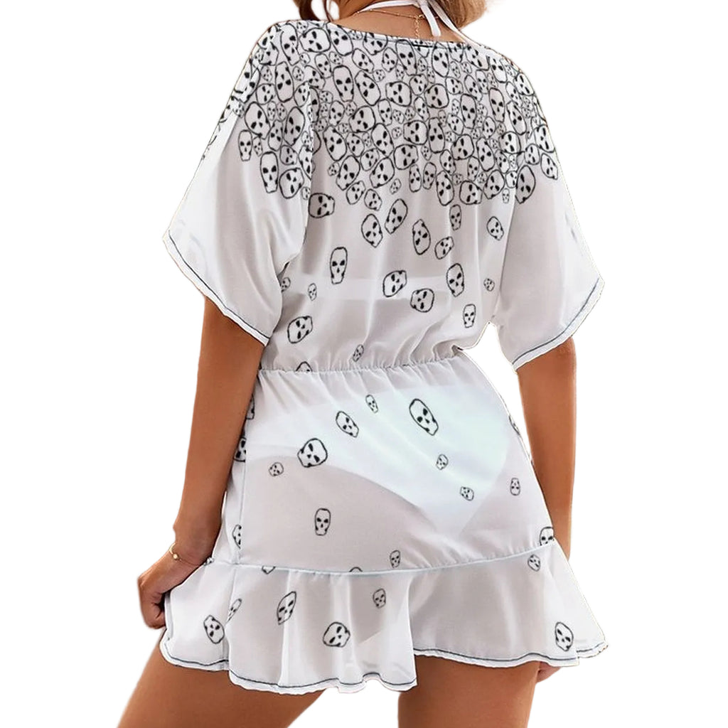 Women's V-Neck Chiffon Beach Cover-Up Dress