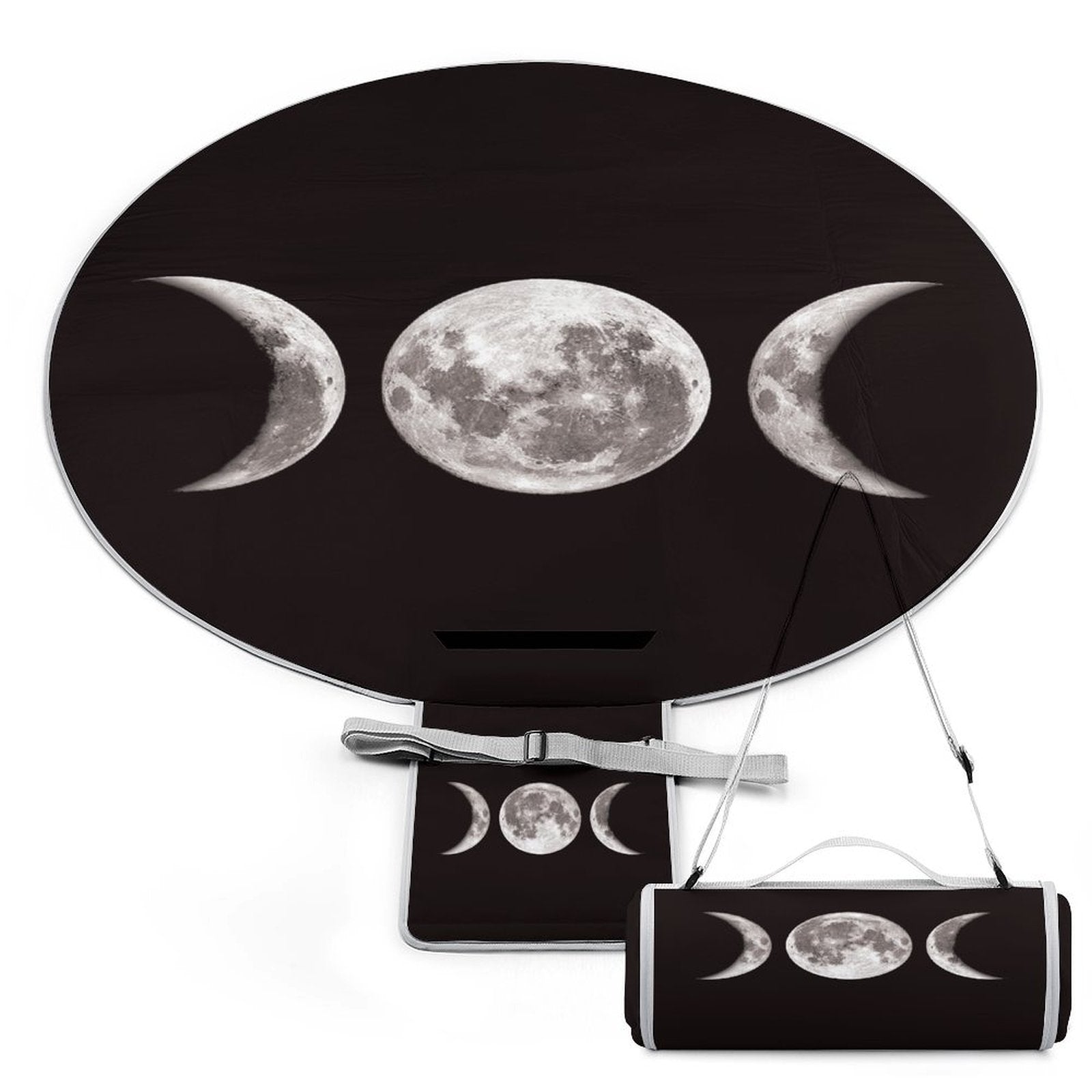 Custom Round Foldable Portable Picnic Mat With Carry Strap