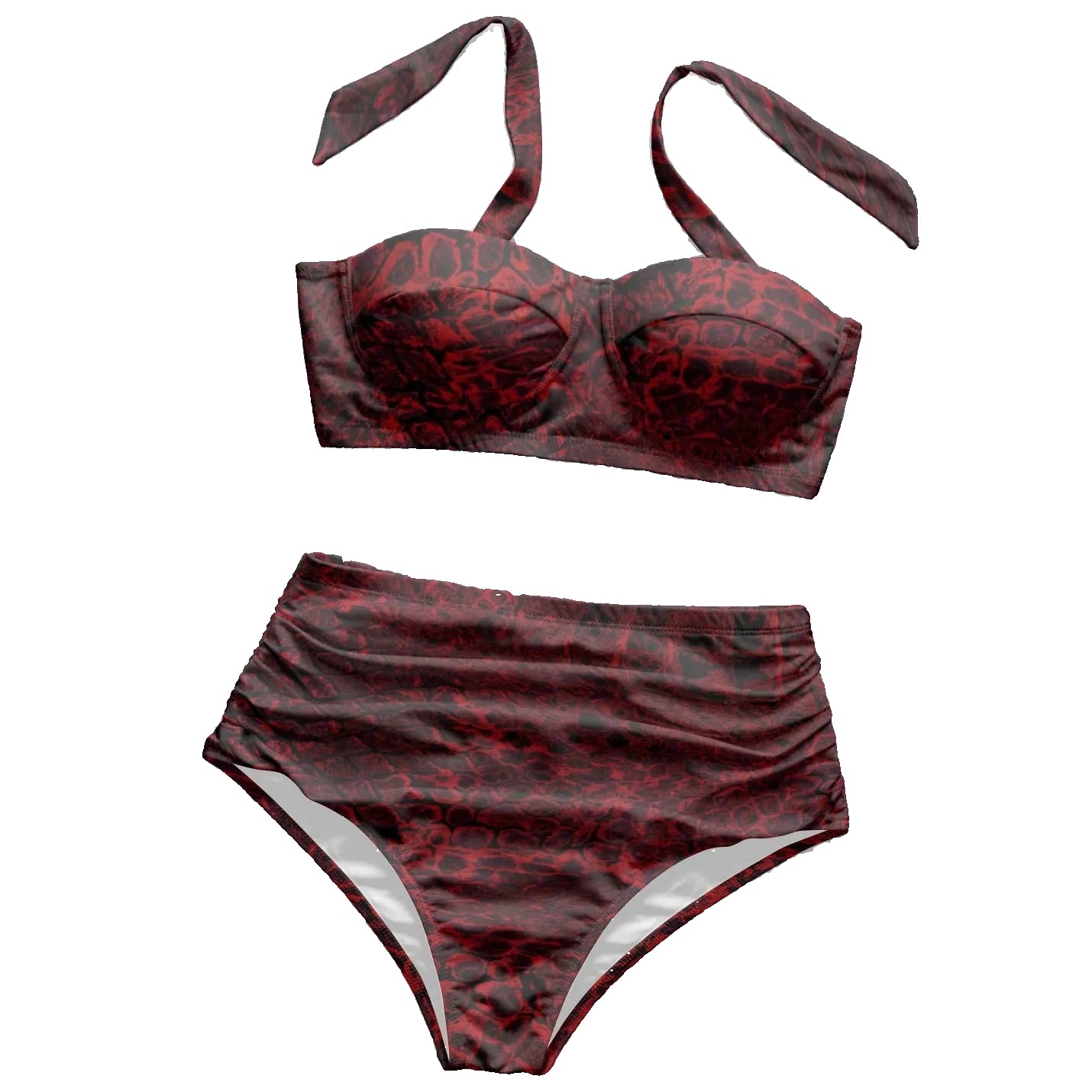 ANTIBrand Bloodscale Ruched Halterneck Bikini Set