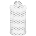 Polka Bats Women's Lapel Sleeveless Ruffle Tie Tank Top