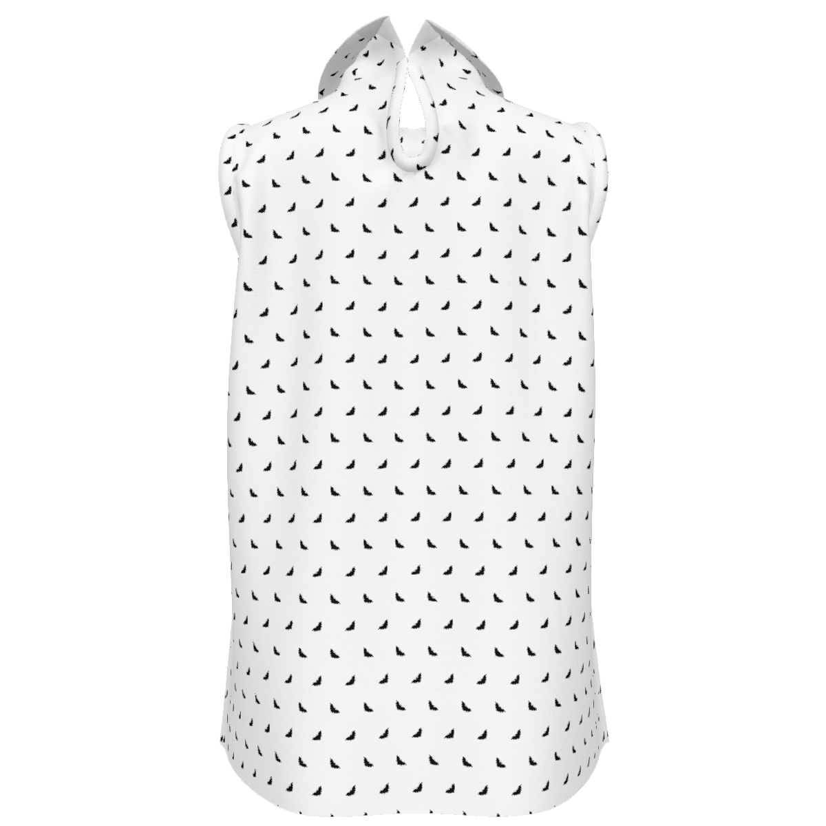 Polka Bats Women's Lapel Sleeveless Ruffle Tie Tank Top