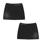 ANTIBrand black mini skirt with white spider-web print and hidden phone pocket