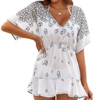 Women's V-Neck Chiffon Beach Cover-Up Dress