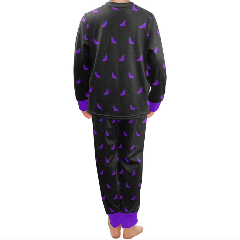 Purple Bats on Repeat Kids Goth PJs