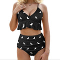 ANTIBrand Bats on Repeat Ruffle High Waist Bikini Set