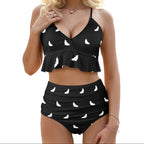 ANTIBrand Bats on Repeat Ruffle High Waist Bikini Set