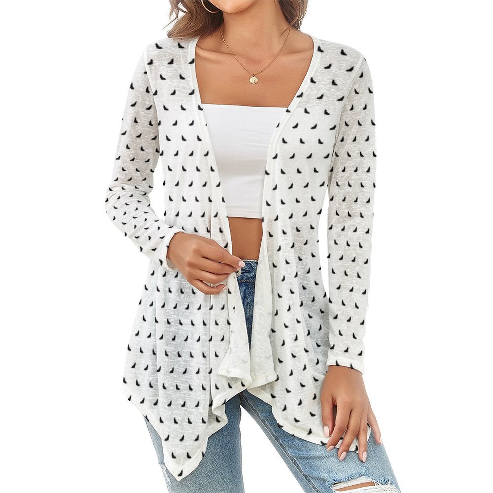 Polka Bats Waterfall Cardigan