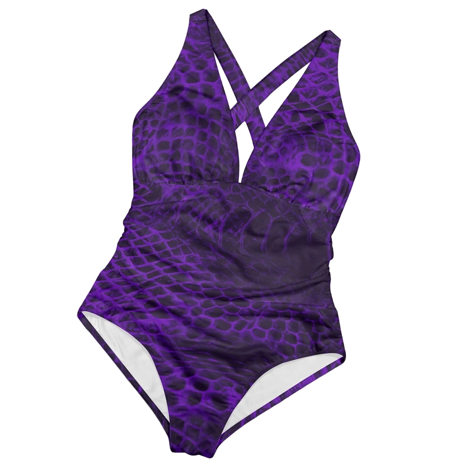 ANTIBrand Shedding Skin Purple Demon Skin Criss Back One Piece Swimsuit