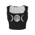 ANTIBrand Triple Moon Goddess goth crop top with lunar motif