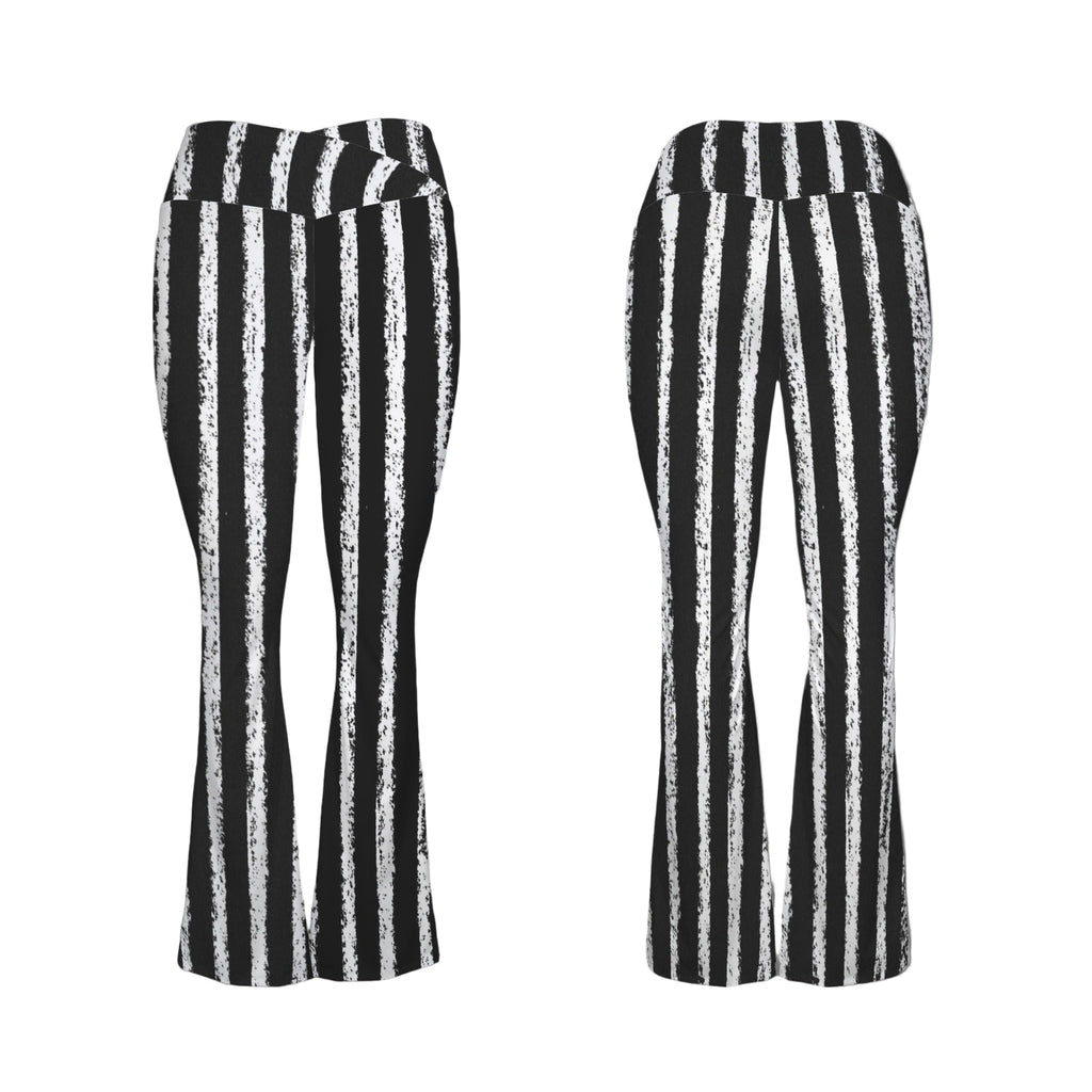 ANTIBrand flared leggings with rough white stripe print