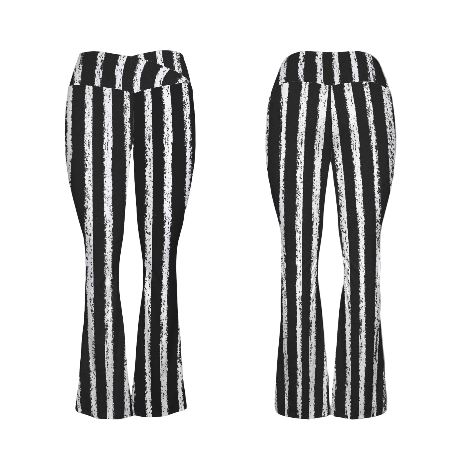 ANTIBrand flared leggings with rough white stripe print