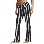 ANTIBrand flared leggings with rough white stripe print