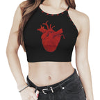 ANTIBrand Take My Heart halter crop top with painted heart