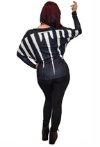 ANTIBrand Witch Print Off the Shoulder Batwing Top