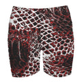 Alt Cycling Shorts with Red White and Black Basilisk Skin Print