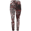 Alternative Activewear Gym Leggings with Pockets in Red White and Black Basilisk Skin Print