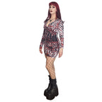 ANTIBrand Basilisk Skin Long Sleeve Plunge Mini Dress