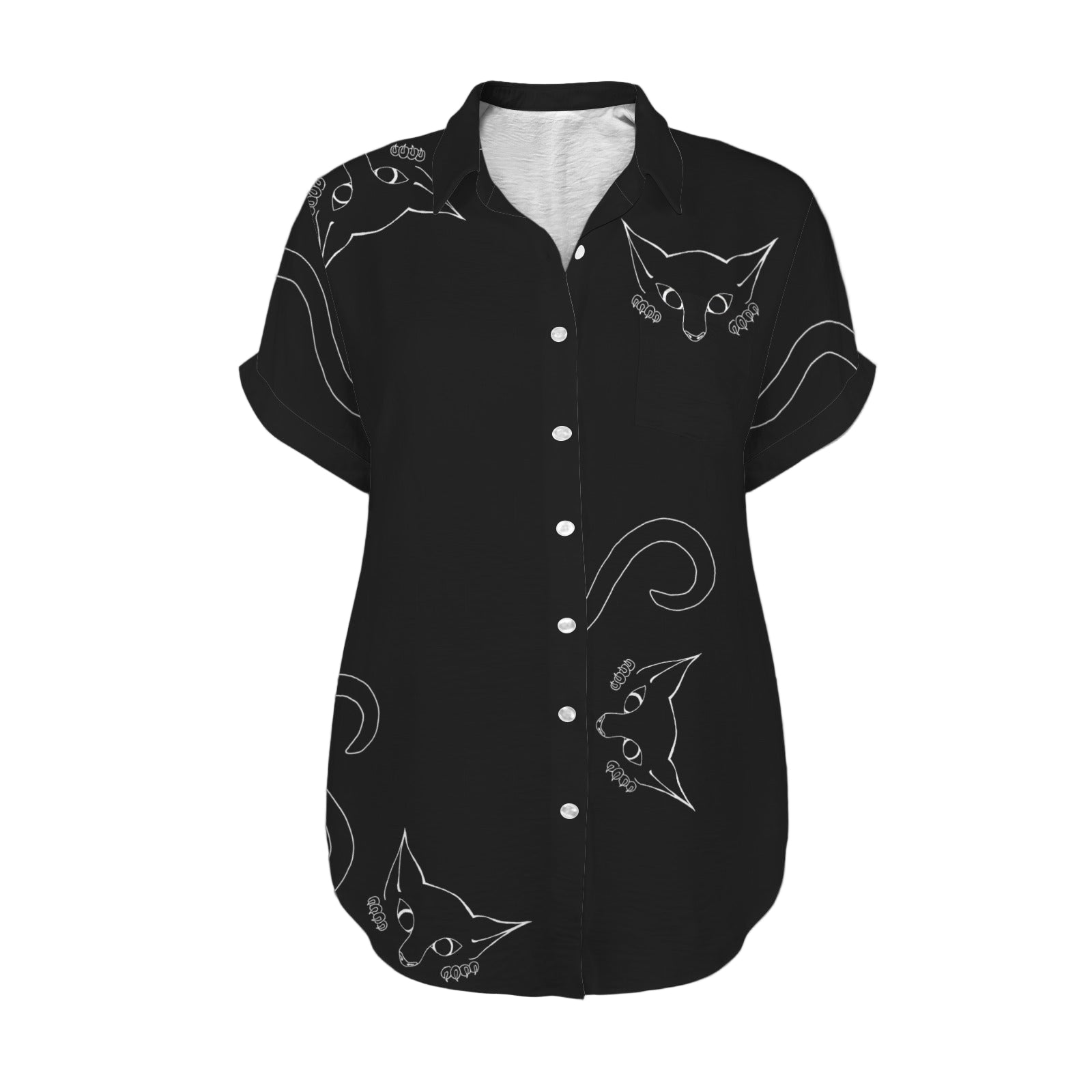 ANTIBrand Graphic Print Peekaboo Kitten Shirt