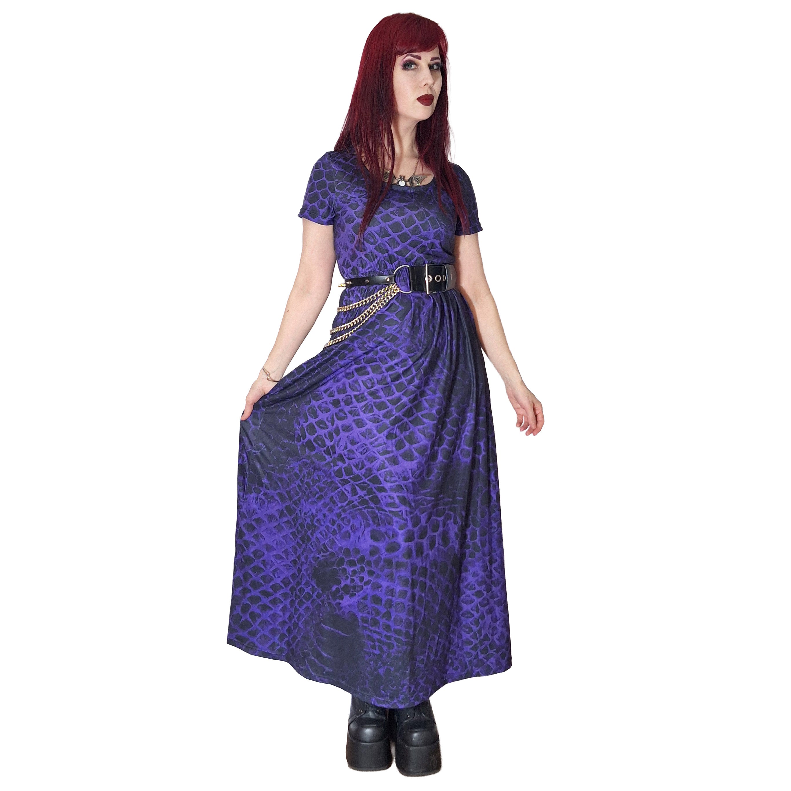 ANTIBrand Purple Demon Skin Maxi Dress with Pockets