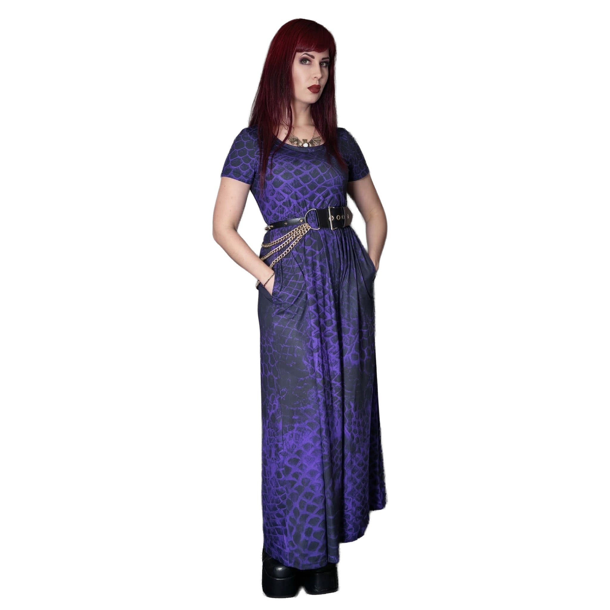 ANTIBrand Purple Demon Skin Maxi Dress with Pockets