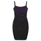 ANTIBrand purple skull print goth mini bodycon dress