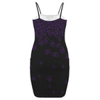 ANTIBrand purple skull print goth mini bodycon dress