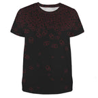 ANTIBrand Tumbling Skulls T-shirt in red on black