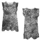 ANTIBrand Shedding Skin Snakeskin Ruffle Mini Dress