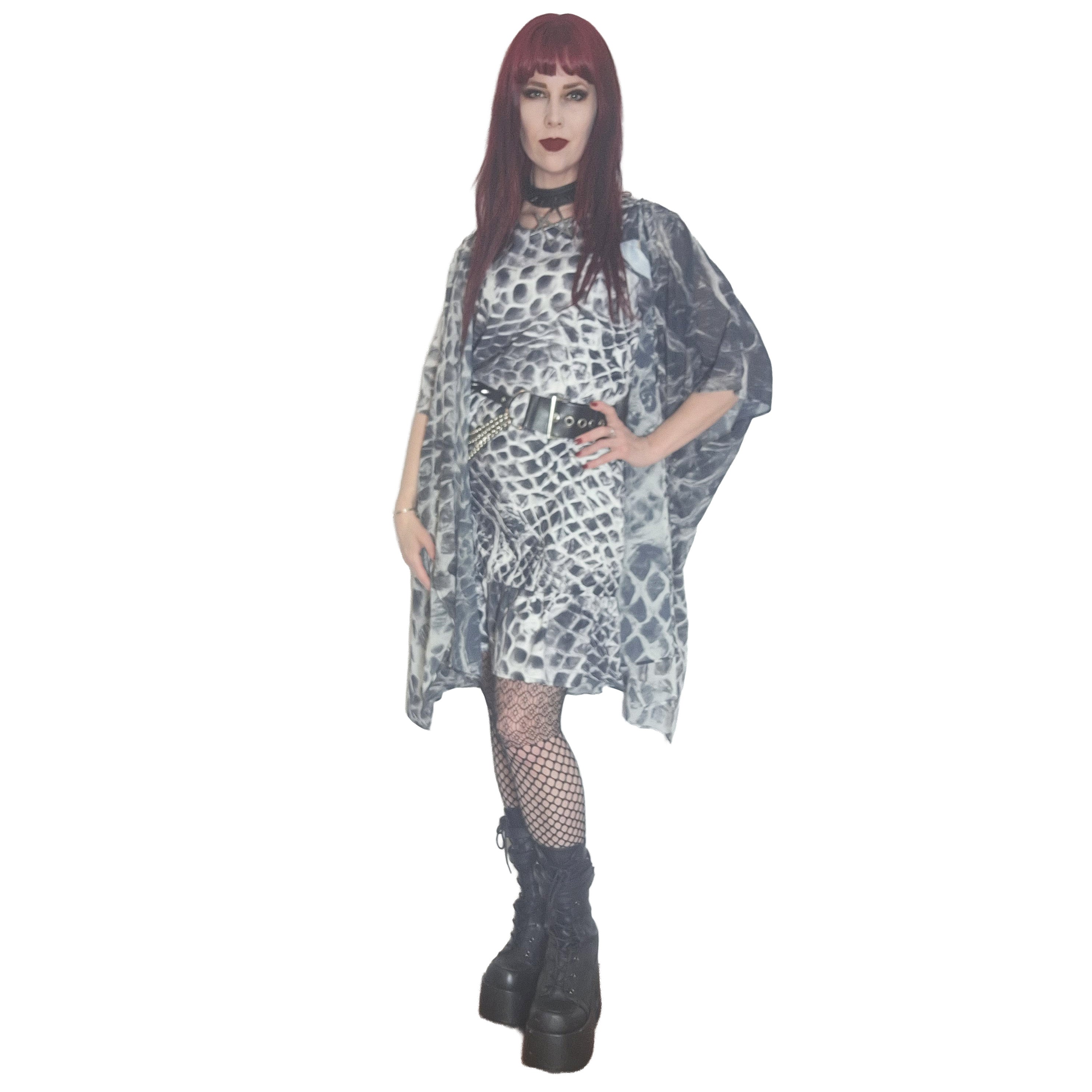 ANTIBrand Shedding Skin Snakeskin Effect Shawl Front View