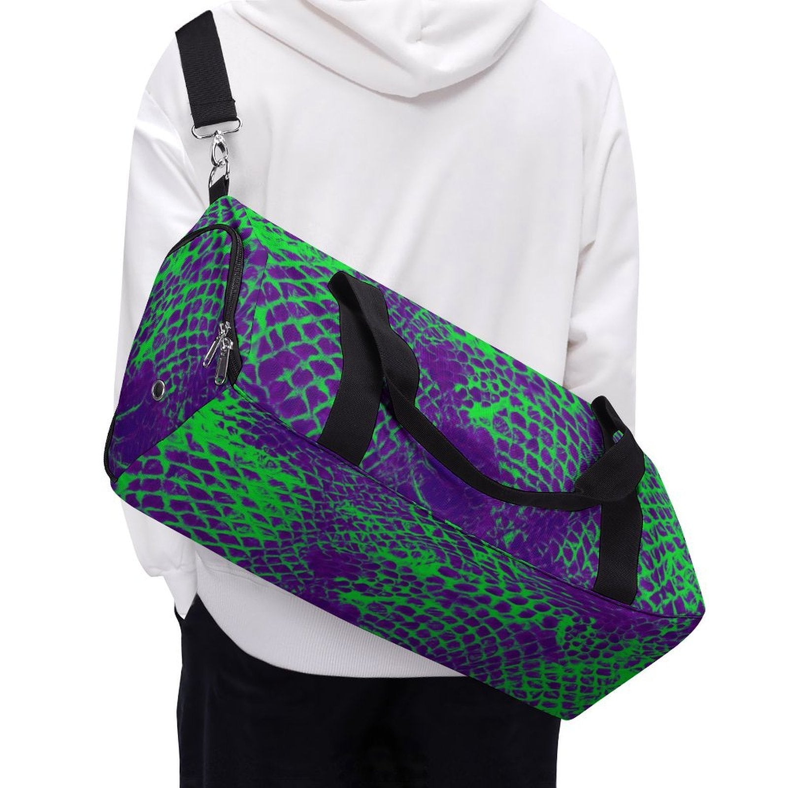 ANTIBrand streetwear neon punk duffle bag side lift handle design