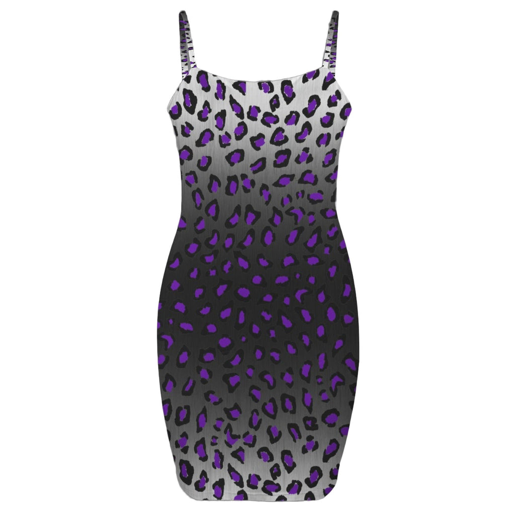 goth leopard print mini dress front view