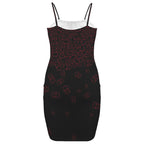 goth skull print mini dress back view